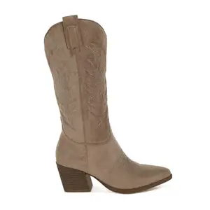 London Rag Microfiber Long Cowboy Boots