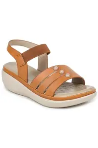 Shezone Women's Tan Color Heels (IN_8054_Tan_42)