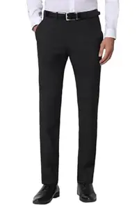 Peter England Men's Regular Fit Mid Rise Pants