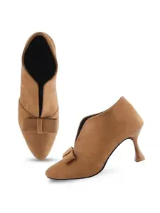 Froh Feet Women's Black Belly Heel Sandal Comfortable and Stylish with Bow Design for Women and Girls