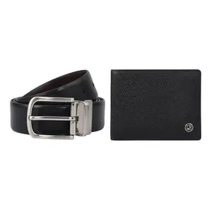 Da Milano Leather Premium Gift Set for Men | Men Wallet & Belt Combo - Black (0001-48-OL)