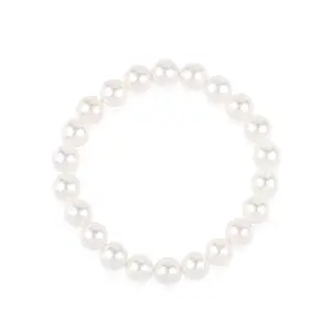 Ornate Jewels Shell Pearl Beads Stretchable Bracelet for Women And Girls