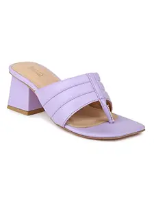 Inc.5 Women Lavender Solid Block Sandals
