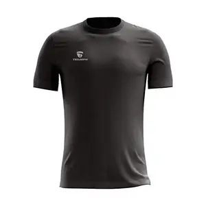 TRIUMPH Men's Plain Regular Fit Sports T-Shirt Dark Grey Size S