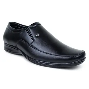 Action Dotcom OFFICE-41 Men's Black Synthetic Leather Stylish & Comfortable Office Slip On Formal Shoes