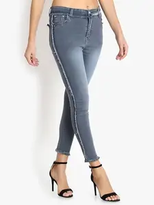 Slim Fit Women's Denim Jeans Grey