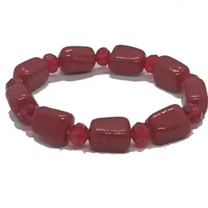Red Obsidian Bracelet Crystal Stone Essential Bracelet Facated with Cube Round Shape for Reiki Healing and Crystal