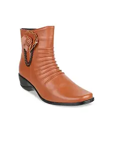 SHUZ TOUCH Women and Girls Comfirt Smart Casual Ankle Boots - Tan