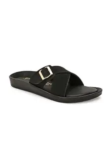 EL PASO Women Black Faux Leather Casual Slip On Flats EPWYK2310Black_8