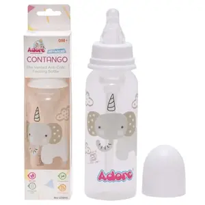 Adore Contango Vented Anti-Colic Baby Feeding Bottles - 240ml (White)