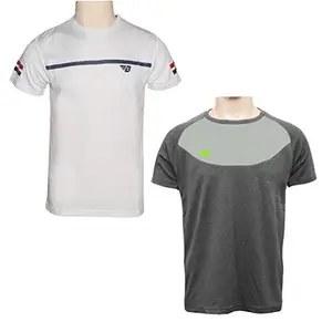 BHAJJI Cricket Set of 2 T-Shirts Size 36 (B-014 Grey and B-094 White)