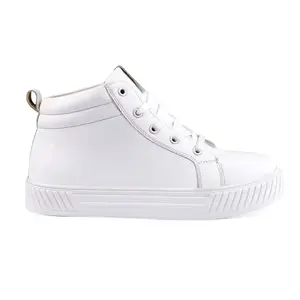 YUVRATO BAXI Women's White Casual And Sneaker Lace-Up Boot With Pu Synthetic Leather Material.- 38