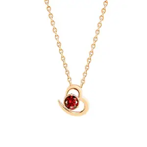 MINUTIAE Stylish Valeintne Red Heart Pendant Necklace for Girls And Women with Extendable Chain Fashion Jewelry(Rose Gold)