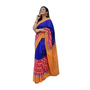 Blue&Bloom Women's Soft Cotton Mul Mul Saree with Blouse | Printed Saree | Lightweight, Breathable | Summer Saree | Elegant Ethnic Saree for Office, Casual | Soft Cotton