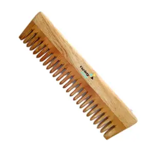 Variety Zone Wooden Wide Teeth Hair Comb For Women and Men Anti Hair Fall Comb Size 19 x 4.5 Cm Pack of 1 Piece