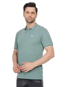 Tide & Sail Mens Polo T Shirt for Men Striped Polo Neck Tshirt for Men Classic Premium Solid Tee, Comfortable & Stylish Casual Wear