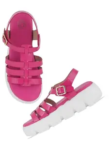 Walkfree Gladiators Sandals With Backstrap(AM-6342-Pink-36)
