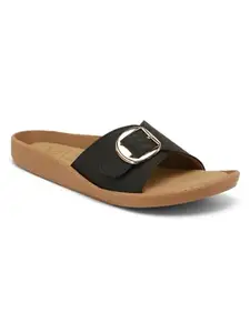 Valiosaa Women's Black Flats Size-39 1854