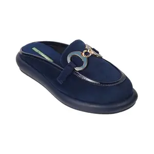 Catwalk Women Stylised SLIP-ON Platforms | For Women & Girls (Navy Blue,6 UK)