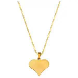 Shiv Jagdamba Valentine Day For Her Double Love Heart Shape Gold Stainless Steel Pendant Necklace Chain For Men And Women