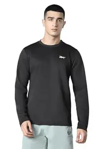 Reebok Men's 100% Cotton Casual T-Shirt | Pure Cotton Soft Breathable Regular Fit Full Sleeve Waffle Pullover | Round Neck Premium Tshirt