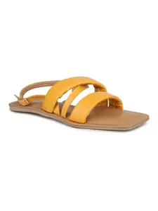 Inc.5 Women Mustard Solid Open Toe Flats