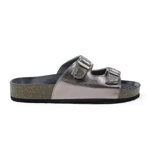 SOLETHREADS MINERVA Flip Flop for Women|Soft Comfortable|Breathable|Fashionable|Stylish|Trendy|Super soft| Lightweight|Anti-Slip Sole|Indoor & Outdoor|Slippers|METALIC SILVER|UK 5
