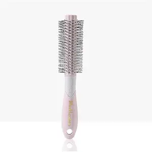 BlackLaoban Round Hair Brush for Blow Drying, Styling, Curling, Straighten with Soft Nylon Bristles for Short or Medium Curly Hairs for Women & Men Dotted (Light-Pink)