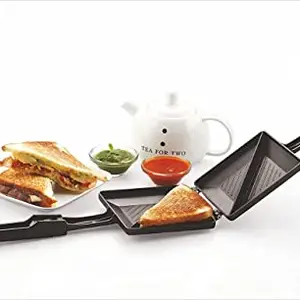 Eopzo Aluminium 2-Cut Gas, Non-stick Grill Sandwich Toaster, Gas Compatible(Colour)