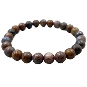 LKBEADS Pietersite Bracelet - Handmade Beaded Bracelet for Healing & Meditation - Unique Gemstone Jewelry Gift|8mm Round|Smooth|Brown|SRC_LI_000208