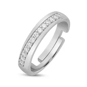 ZAVYA 925 Sterling Silver Minimal Rhodium Plated Ring|Gifts For Women And Girls|With Certificate of Authenticity and 925 Hallmark