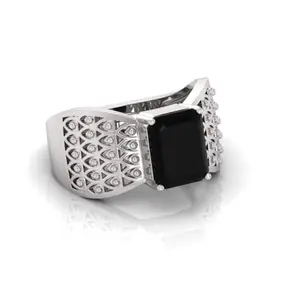 7.25 Ratti Black Hakik Original Stone Adjustable Ring For Men And Women With Lab Certified B10