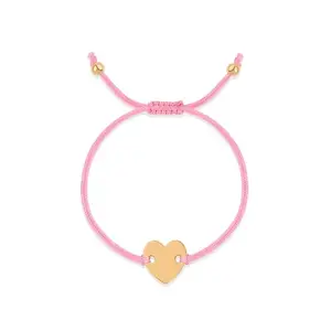 Ornate Jewels 925 Silver 18K Gold Plated Heart Adjustable Thread Bracelet for Women & Girls | With Certificate of Authenticity and 925 Stamp | Life-time Warranty*