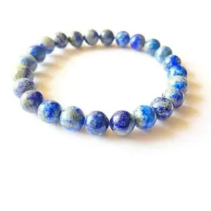 Natural Lapis Lazuli Bracelet for Med & Women - Certified 8mm Beads - Boosts confidence, creativity & career clarity - third eye & throat chakra alignment