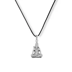 A AKSHAT SAPPHIRE Sterling Silver (92.5% purity) God Shiva Locket with Black Thread for Men & Women Pure 925 Silver Bhagwan Shiv Ji Pendant - EVE_PM7265