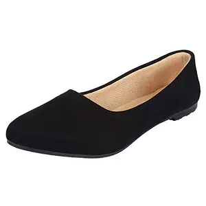 Footshez Women's Synthetic Leather Casual and Party Bellies Ballet Flats for Women-New (Black, Numeric_3)