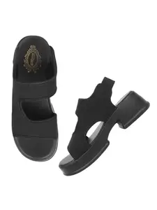 Shoetopia Women's Heeled Sandal-3 Kids UK (Tazza-Black)-EU36