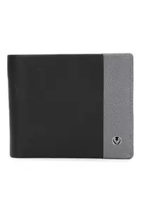 Allen Solly Men Black Patterned Genuine Leather Wallet