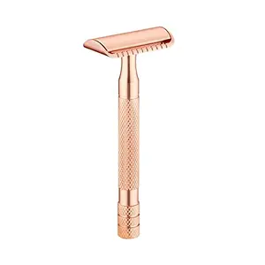 Kenem-X Kenem-X Double Edge Non-slip Handle Classic Shaving Safety Razor (Rose Gold)