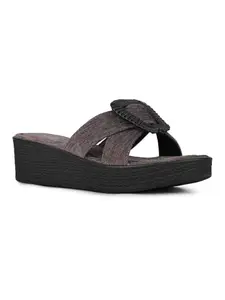 Inc.5 Womens Black Casual Solid Round Toe Wedge Heels