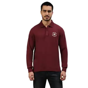 Royal Enfield Men's Regular Fit T-Shirt (TSA230005_Burgundy