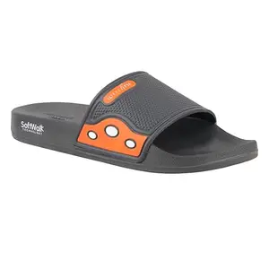 WELCOME DUSK SLR Men's Sliders/Slippers Lightweight Super Flexible Arch Support Durable Anti Skid & Stylish Dailywear Sliders/Slippers for Men M-DUSK-SLR-GRY_6