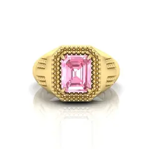 MBVGEMS Pink Sapphire Ring 9.25 Carat Astrological Gemstone Gold Plated 22K Gold Plated Ring for Men & Women