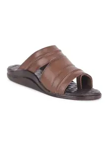 Liberty Men Formal Slippers with PU Upper|PU Sole Mid Heel Slipper for Men|Stylish Soft & Comfortable Slipper for Men | Synthetic Insole Slipper (9 UK - Tan)