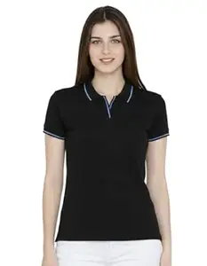 Scott International Women’s Cotton Polo T-Shirt | Half Sleeve Plain Collar Tee | Stylish Casual Top | Plain T-Shirt for Girls | Workwear for Office & Casual Wear
