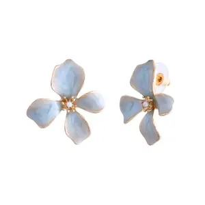 Voylla Blossom Oceanic Flora Stud Earrings For Women|Women Studs Earrings|Gift For Women|Floral|Everyday|Enamelled|Travel|