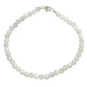 AAA+ Attractive Crystal Quartz Gemstone Rondelle Faceted Shape Bracelet For Unisex (6.5 Inches)