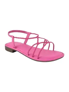 TRYME Alluring Flat Sandals Fashionable Ethnic Flat Sandals Light Weight Comfortable for Girls & Women