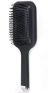 MAPPERZ Hair Straightener Brush Large Square Air Cushion Detangle Paddle Brush with Ball Tip Bristles For Professional Hair Styling and Cutting/Men and Women - Black