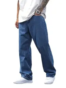 THIRD QUADRANT Men's Black Straight Leg Slim Fit Strechable Jeans for Men | Regular Length Black Denim Pant for Men